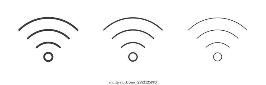 Wifi Signal icon in fill and three stroke sizes