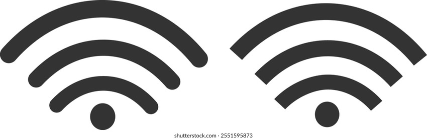 Wifi Signal icon Flat simple outline set symbol, illustrations Vector,

