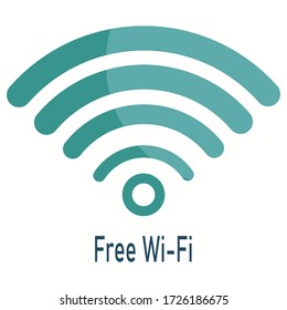 WiFi signal icon, flat style