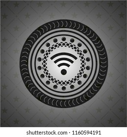 wifi signal icon inside black badge