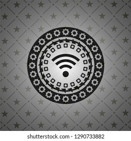 wifi signal icon inside dark badge