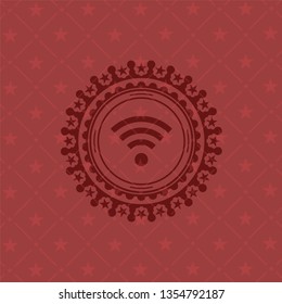 wifi signal icon inside red icon or emblem
