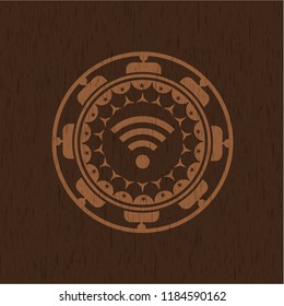 wifi signal icon inside wood signboards