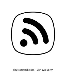 Ícone do Sinal de Wi-Fi isolado em um fundo branco. Ilustração vetorial.