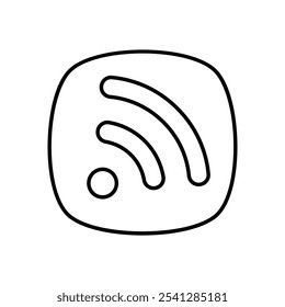 Ícone do Sinal de Wi-Fi isolado em um fundo branco. Ilustração vetorial.