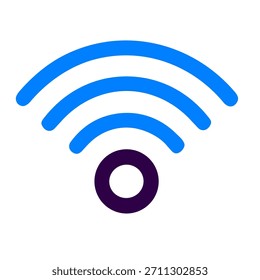 Wifi-Signalsymbol. Eine lineare Vektorgrafik des WiFi-Signals, einzeln auf weißem Hintergrund.