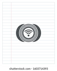 wifi signal icon pencil effect. Vector Illustration. Detailed.