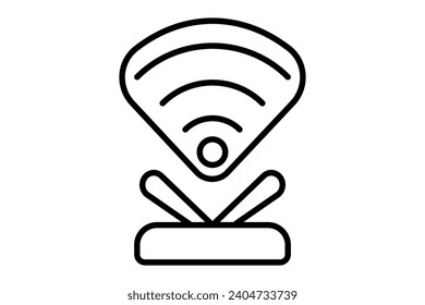 icono de señal wifi. icono relacionado con la web básica y la interfaz de usuario. adecuado para sitio web, aplicación, interfaces de usuario, imprimible, etc. estilo de icono de línea. diseño de vector simple editable