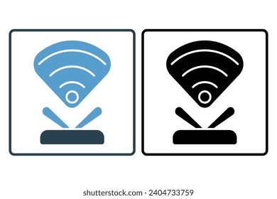 icono de señal wifi. icono relacionado con la web básica y la interfaz de usuario. adecuado para sitio web, aplicación, interfaces de usuario, imprimible, etc. estilo de icono sólido. diseño de vector simple editable