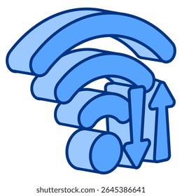 WiFi Signal icon represented by WiFi Signal symbol Blue style.