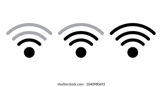 Wi-fi signal icon set. Connect icon. Internet connect. Digital communication. Vector illustration. Stock image. 