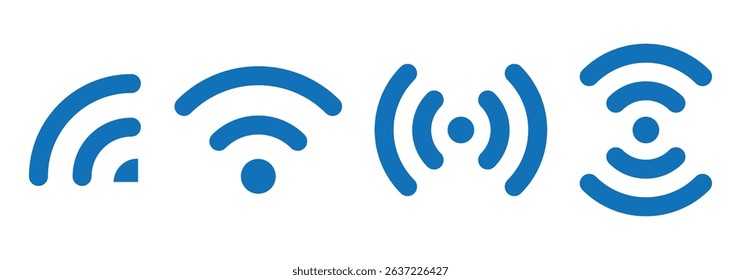 Wifi signal icon set. Internet connection symbol. Router wireless technology. Wireless network, hotspot icon. Vector illustration