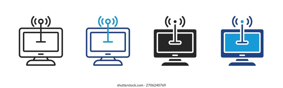 Wifi Signal icon set multiple style collection