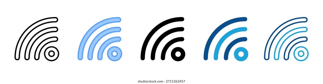 Wifi Signal icon set multiple style collection