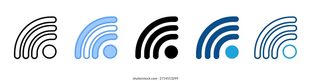 Wifi Signal icon set multiple style collection