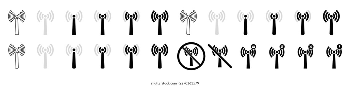 Wifi signal icon set. Network antenna status. Vector illustration