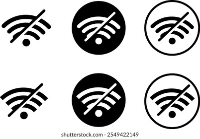 ícone de sinal wi-fi definido. ícone wi-fi assinar para acesso remoto à internet. Coleção de símbolos sem fio. Sinal de Internet. Ícones de sinal Wi-fi