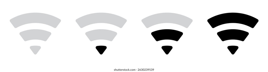 Wifi and signal icon set simple design