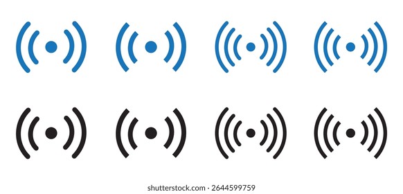 Wi-Fi signal icon set. Wi-Fi signal solid and line icon set. vector illustration. eps file.