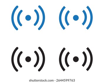 Wi-Fi signal icon set. Wi-Fi signal solid and line icon set. vector illustration. eps file.