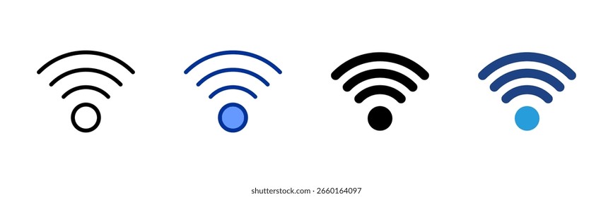 Colección de estilo múltiple de la hoja del icono de la señal del Wi-Fi