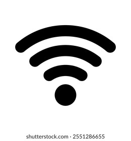 ícone de sinal Wi-Fi, símbolo simples preto plano de internet sem fio wifi, sinal de rede Wi-Fi do telefone celular, ícone de vetor wi-fi ou símbolo de wifi, ícone de aplicativo wifi ilustração de vetor isolado no fundo branco