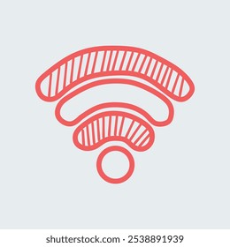 wifi signal icon social media elements vector doodle illustration, hand drawn elements