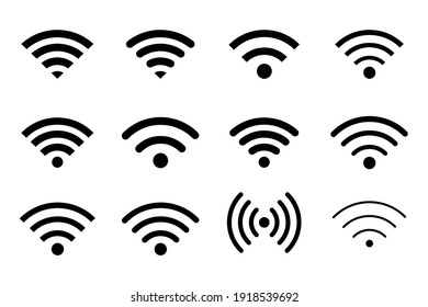 Wifi Signal Icon. Wifi Signal Symbol. Free WiFi black color network symbol for public zon or mobile interface.
