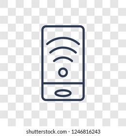 Wifi signal icon. Trendy linear Wifi signal logo concept on transparent background from Communication collection