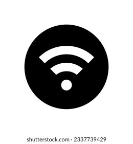 Wifi-Signal-Symbol, Vektorgrafik auf Kreishintergrund. Symbol für drahtlose Netzwerkverbindung
