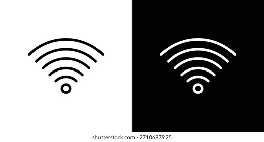 Icono de señal Wifi. Icono lineal de Vector aislado en blanco y negro