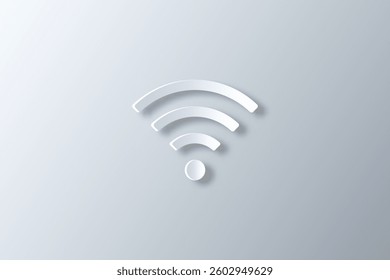 wifi signal icon vector made in white paper cut style