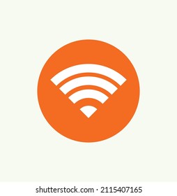 Icono de señal Wifi de color naranja vectorial. Icono inalámbrico Wifi
