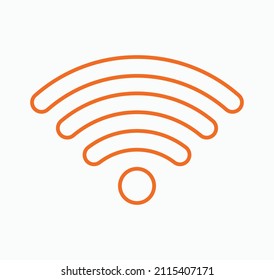 Wifi signal icon vector orange color. Wifi wireless icon