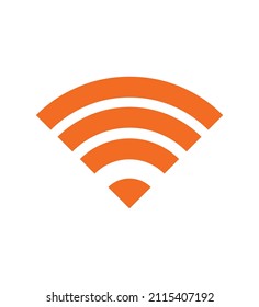 Icono de señal Wifi de color naranja vectorial. Icono inalámbrico Wifi