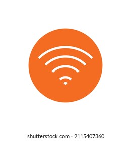 Wifi signal icon vector orange color. Wifi wireless icon