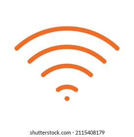 Icono de señal Wifi de color naranja vectorial. Icono inalámbrico Wifi