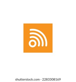 Wifi signal icon vector orange color Wifi wireless icon template