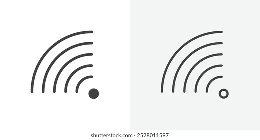 Ícone do vetor de ícone do Sinal de Wifi definido em preto e branco.