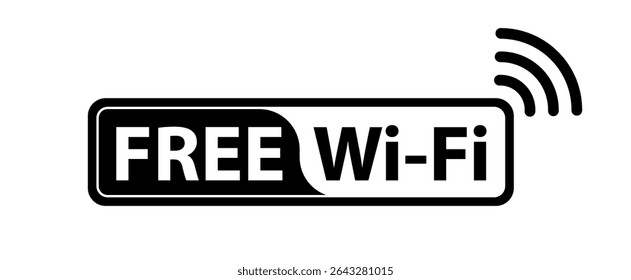 Ícone de sinal Wi-Fi símbolos vetoriais e sinal de conexão à Internet isolado, Conjunto de ícones sem fio, rede disponível, sinal de Internet, ICON WIFI GRÁTIS ilustração vetorial, Sinal de conectividade Wi-Fi sem fio,