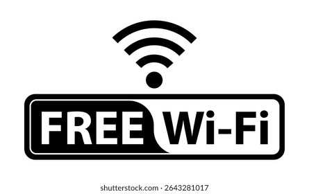 Ícone de sinal Wi-Fi símbolos vetoriais e sinal de conexão à Internet isolado, Conjunto de ícones sem fio, rede disponível, sinal de Internet, ICON WIFI GRÁTIS ilustração vetorial, Sinal de conectividade Wi-Fi sem fio,