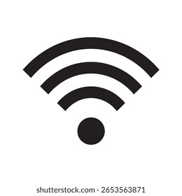 Ícone de sinal Wi-Fi para conexão sem fio com a Internet e símbolo de conectividade de rede para ponto de acesso de ponto de acesso para dispositivo móvel e computador vetor de dados ícone de glifo sólido