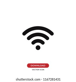 Wifi signal icon, wireless symbol. Connection, internet, network flat vector sign isolated on white background. Simple vector illustration for graphic and web design.