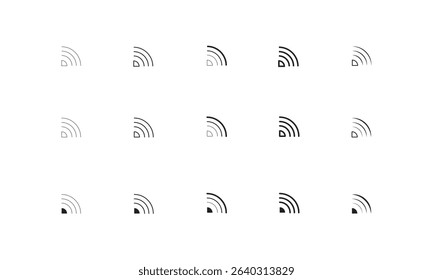 WiFi or Signal Icons Design. Precision meets minimalism in this dynamic signal icon collection.
