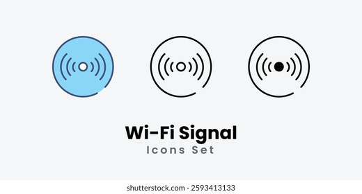 Wi-Fi Signal icons vector set stock illustration.