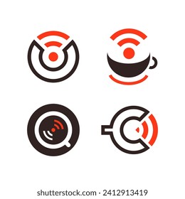 Wifi signal internet symbol set icons, the wireless and free wifi hotspot, wi-fi zone connect, vector illustration