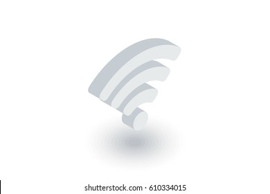 Wi-fi signal isometric flat icon. 3d vector colorful illustration. Pictogram isolated on white background