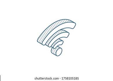 Wi-fi signal isometric icon. 3d vector illustration. Isolated line art technical drawing. Editable stroke