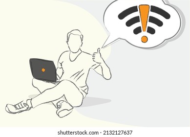 WiFi Signal Issue Icon Vector Design