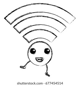 Wifi Signal Kawaii Character